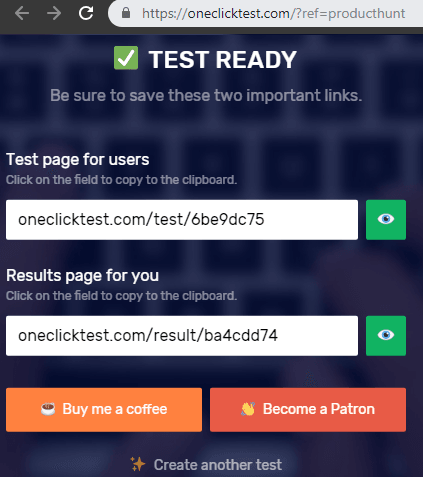 One Click Test Ready