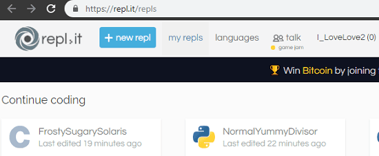 Repl.it login