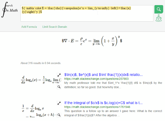 Search Engine for Math