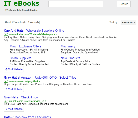 Search engine for ebooks