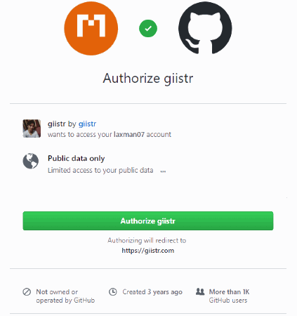 authorize Giistr