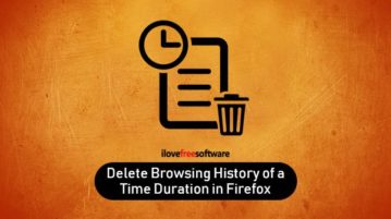 delete browsing history of a particular time duration in firefox