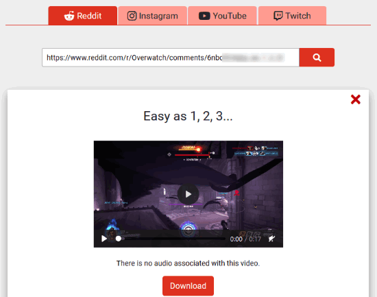 download option available for a reddit video