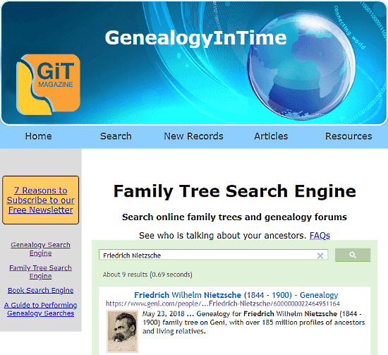 genealogy search engine
