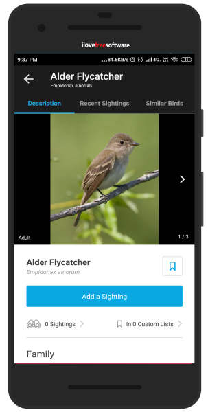 Bird guide Android app