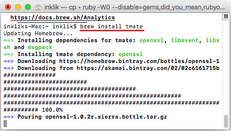 Brew install tmate