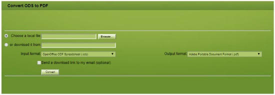 Convert ODS to PDF online