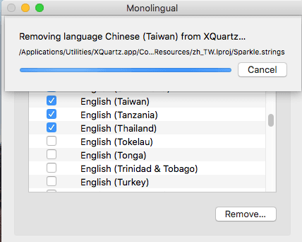 Free macOS app to Remove Language Localization Files