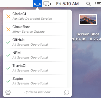 Free macOS menu bar app for developers to see status of popular services