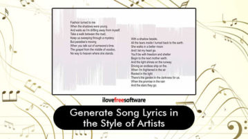 Generate Song Lyrics in the Style of Artists
