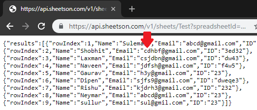 Get sheet data as JSON objects