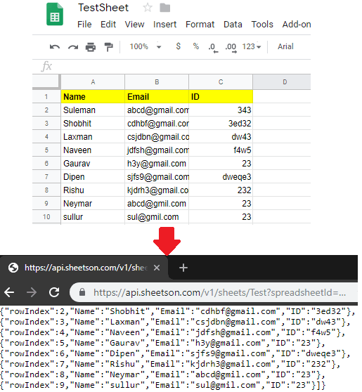 Google Sheet to RESTful API with this Free Website