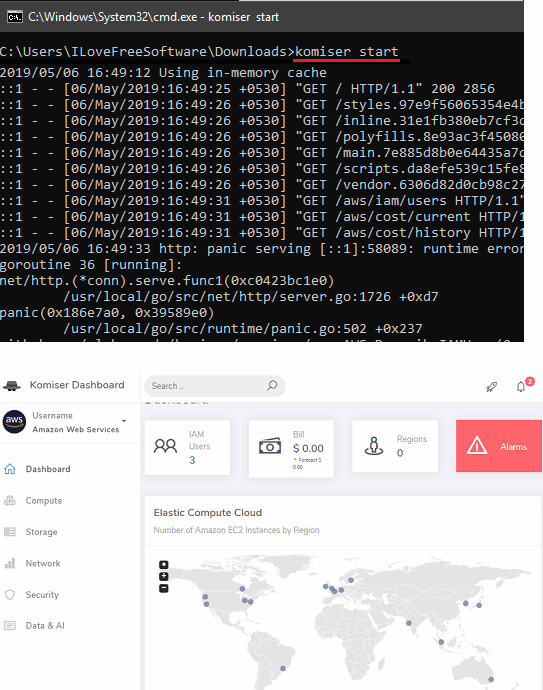 Komiser dashboard