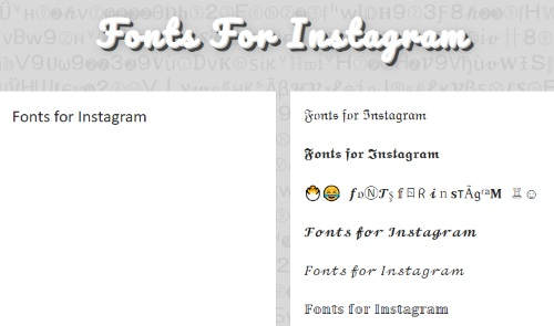Online Instagram font generator