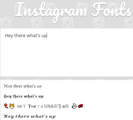 Online Instagram font generator