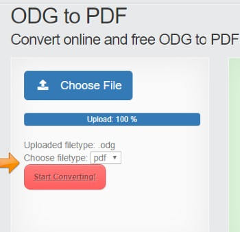 Online ODG to PDF converter