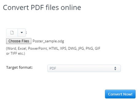 Online ODG to PDF converter