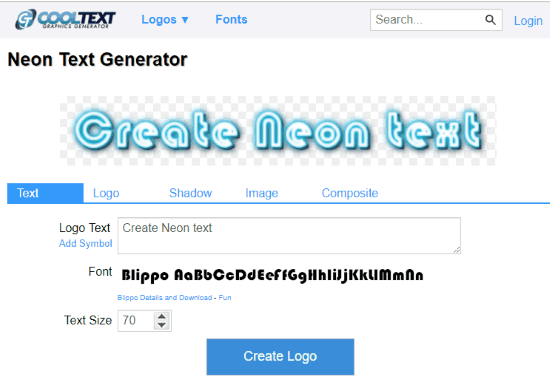 Online neon text generator