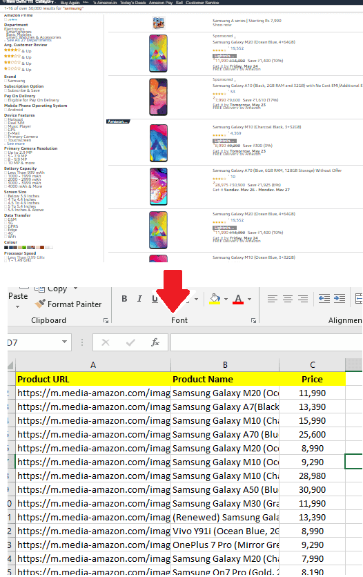 Scrape Amazon Listing in Excel