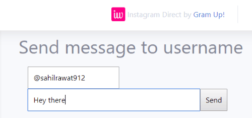 Send DM to Instagram user from Chrome browser