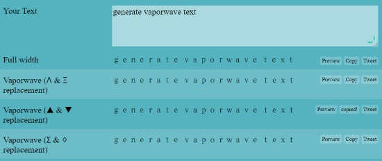Vaporwave text generator