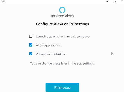 configure alexa on pc settings