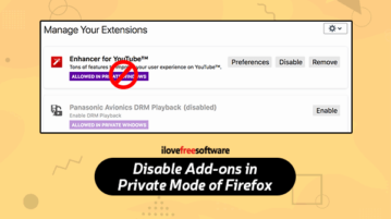 disable add-ons in private mode of firefox