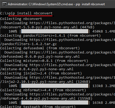 install nbconvert in Windows
