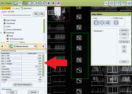 jMicroVision 2d measurements