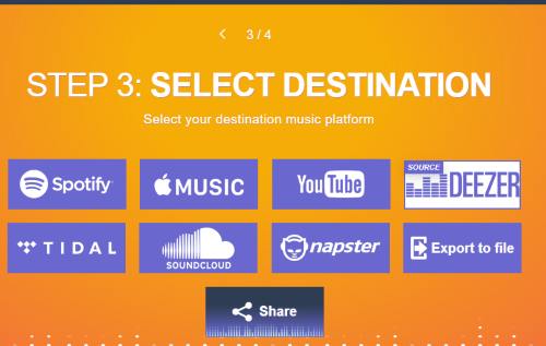 select Apple Music as destination