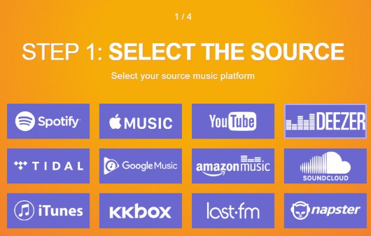 select deezer as source