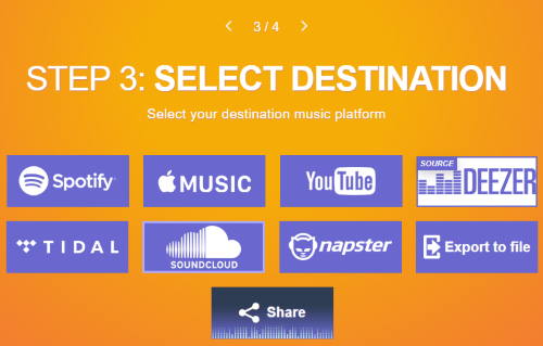 select soundcloud as destination