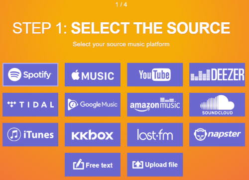select spotify as source