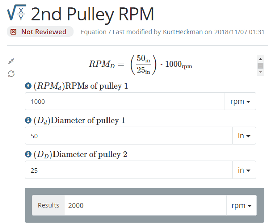 2nd Pulley Calculator Home