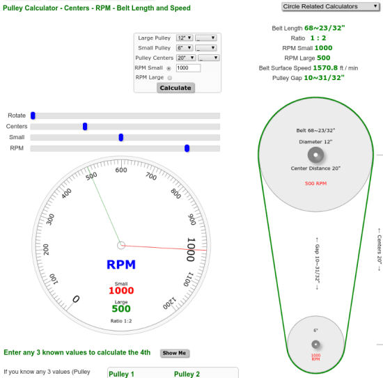 Belt length calculator