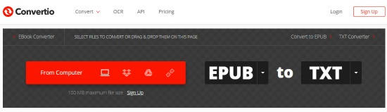 Convert EPUB to TXT Online