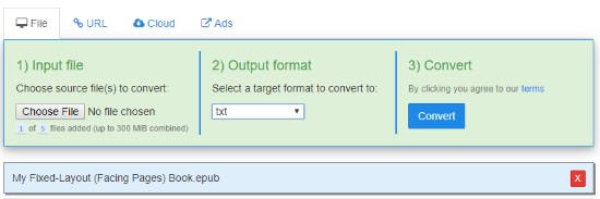 Convert EPUB to TXT Online