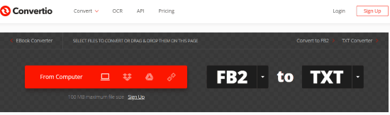 Convert FB2 to TXT Online