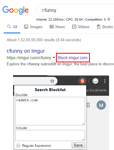 Search Blocklist