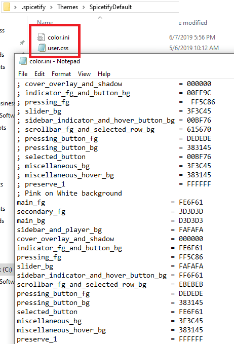 color ini file Spicetify