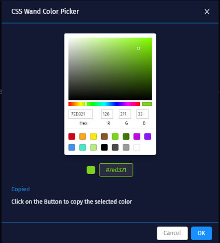 copy the color code in one click