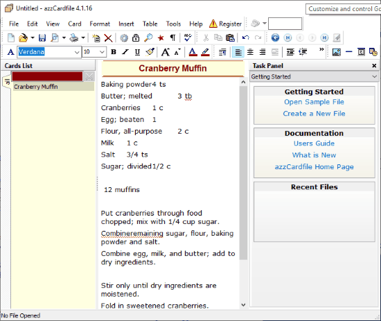 create recipe card with this free software