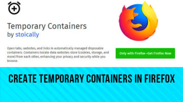 create temporary containers in firefox