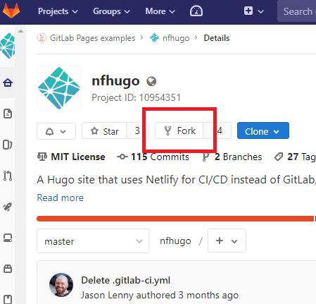 nfhugo fork repo