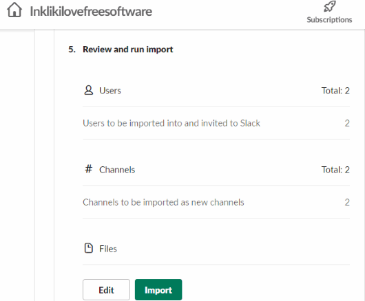 start the import process