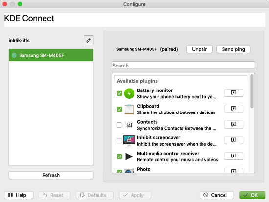 Connect Android Phone to macOS via KDE Connect