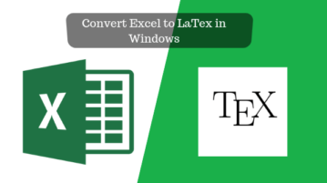 Convert Excel to LaTex in Windows Free