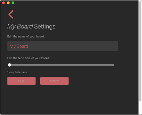 FadeBoard Fading Time