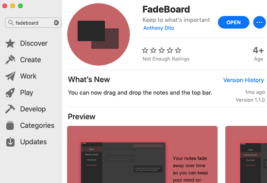 FadeBoard on app store