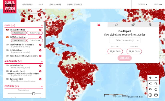 Free Interactive Wildfire Map to View Global Fire Statistics - 00